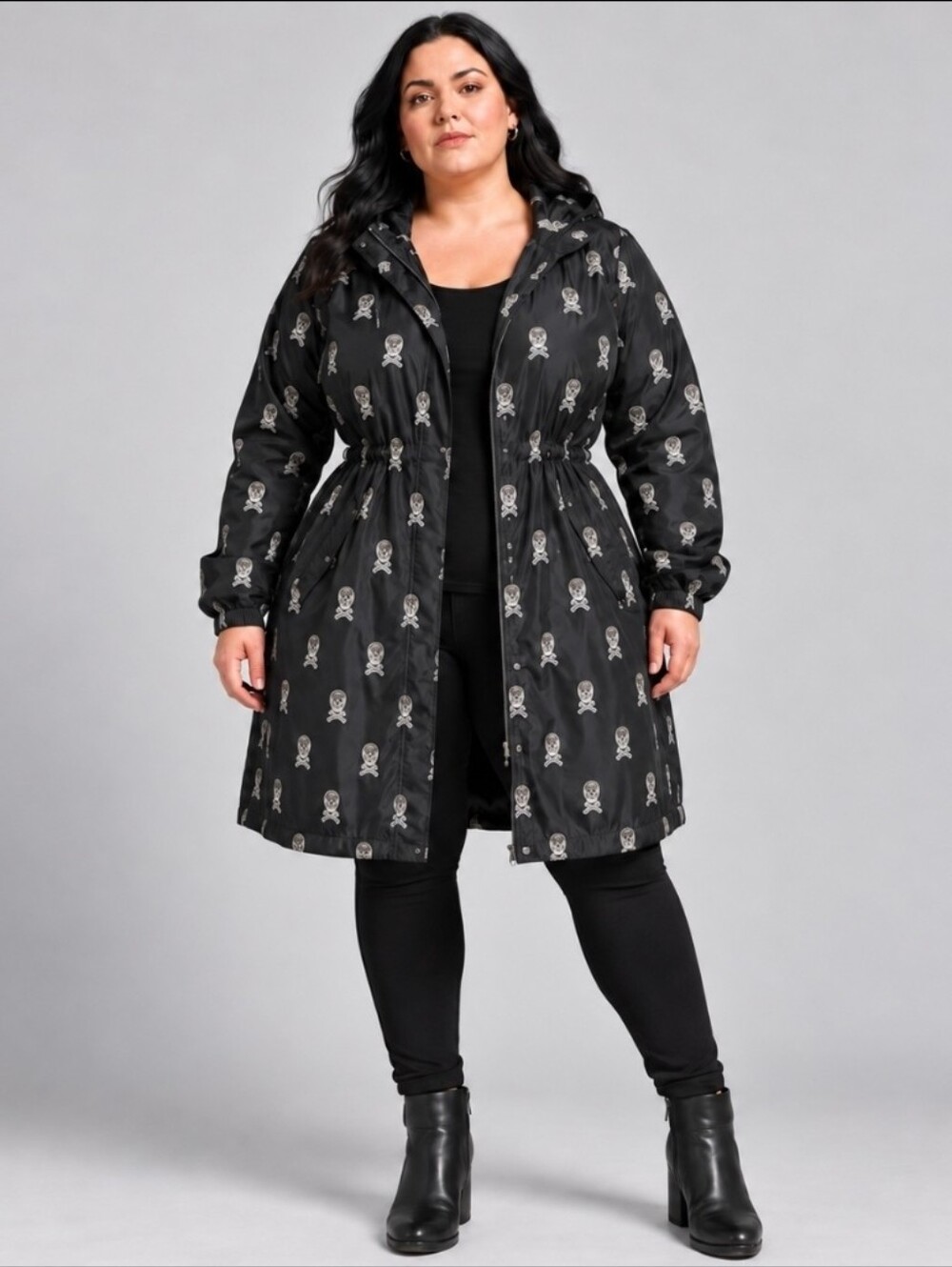 Torrid Skull Longline Hooded Rain Jacket 3X